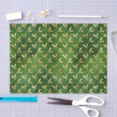 Gold Christmas Holly on Green Seidenpapier (Handwerk)