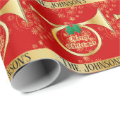 Gold Christmas Horn Geschenkpapier (Rolleneckpunkt)