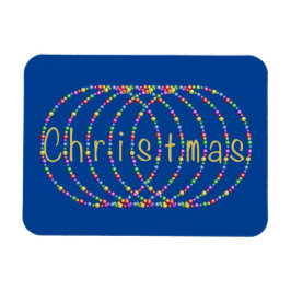 Gold Christmas Lights Design auf Blue Magnet