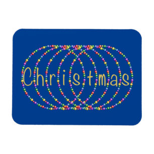 Gold Christmas Lights Design auf Blue Magnet