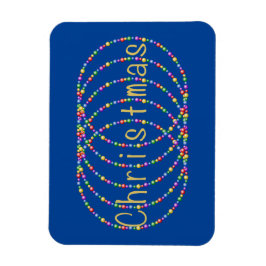 Gold Christmas Lights Design auf Blue Magnet