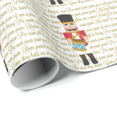 Gold Christmas Little Drummer Boy Geschenkpapier (Rolleneckpunkt)