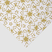 Gold Christmas Luxus Pattern Stars Glitzer Seidenpapier (Detail)