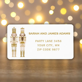 GOLD CHRISTMAS NUTCRACKER ADRESSE STICKER ADRESSAUFKLEBER
