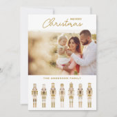GOLD CHRISTMAS NUTCRACKER FOTO GREETKARTE EINLADUNG (Vorderseite)