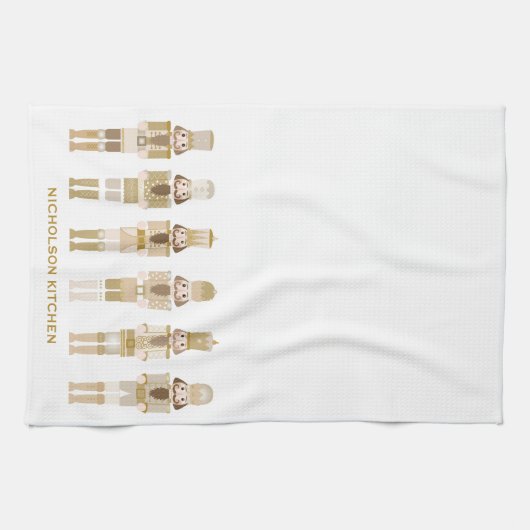 GOLD CHRISTMAS NUTCRACKERS GESCHIRRTUCH (Horizontal)