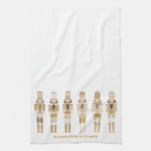 GOLD CHRISTMAS NUTCRACKERS GESCHIRRTUCH (Vertikal)