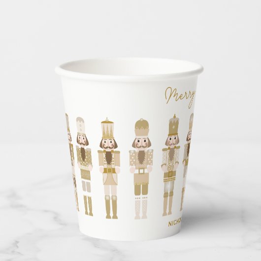 GOLD CHRISTMAS NUTCRACKERS PAPPBECHER (Vorderseite)