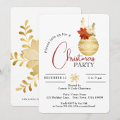 GOLD CHRISTMAS ORNAMENT PARTY EINLADUNG (Vorne/Hinten)