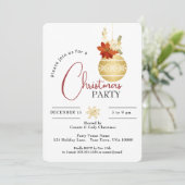 GOLD CHRISTMAS ORNAMENT PARTY EINLADUNG (Stehend Vorderseite)