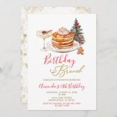 Gold Christmas Pancakes Minimal Birthday Brunch Einladung (Vorne/Hinten)