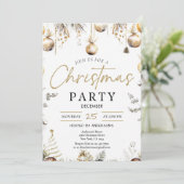 Gold Christmas Party Invitation | Editable Friends Einladung (Stehend Vorderseite)