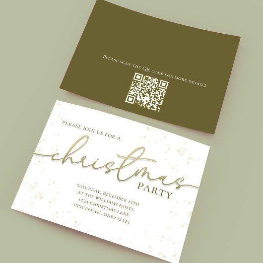 Gold Christmas Party Script Simple Einladung