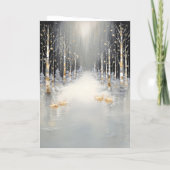 Gold Christmas Reindeer Holiday Card Karte (Rückseite)