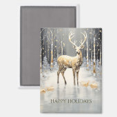 Gold Christmas Reindeer Holiday Magnet (Vorderseite/Rückseite)