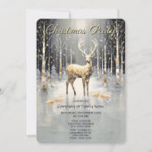 Gold Christmas Reindeer Holiday Party Invitation Einladung (Vorderseite)