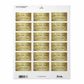 Gold Christmas-Rücksendeadresse Adressaufkleber (Vorne)