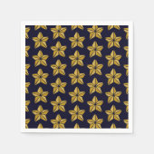 Gold Christmas Star Pattern Napkins Serviette (Vorderseite)