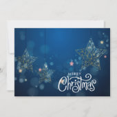 Gold Christmas Stars Flat Feiertagskarte (Vorderseite)