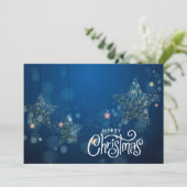 Gold Christmas Stars Flat Feiertagskarte (Stehend Vorderseite)