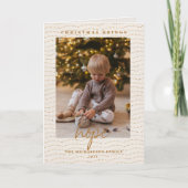 Gold Christmas String Lights Foto Feiertagskarte (Vorderseite)