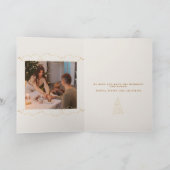 Gold Christmas String Lights Foto Feiertagskarte (Innenseite)