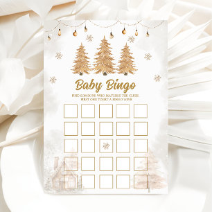 Gold Christmas Tree Baby Bingo Baby Showcard Einladung