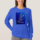 Gold Christmas Tree Blue Long Sleeves Shirt (Vorderseite)