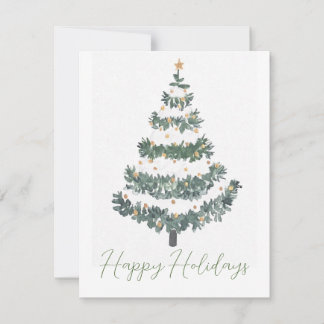 Gold Christmas Tree Card Feiertagskarte