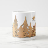 Gold Christmas Tree Forest Specialty Mug Jumbo-Tasse (Vorderseite)