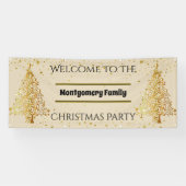 Gold Christmas Tree Hanging Party Banner (Horizontal)