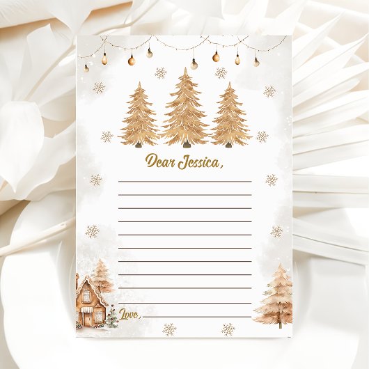 Gold Christmas Tree Kapsel Notiz Karte