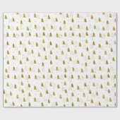 Gold Christmas Tree Muster Geschenkpapier (Flach)