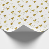 Gold Christmas Tree Muster Geschenkpapier (Ecke)