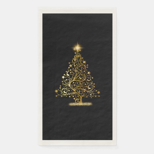 Gold Christmas Tree Napkins Serviette (Vorderseite)