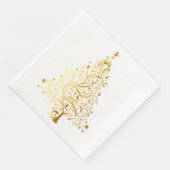 Gold Christmas Tree Paper Dinner Napkins Serviette (Ecke)