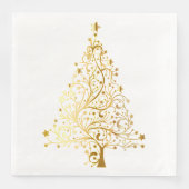 Gold Christmas Tree Paper Dinner Napkins Serviette (Vorderseite)