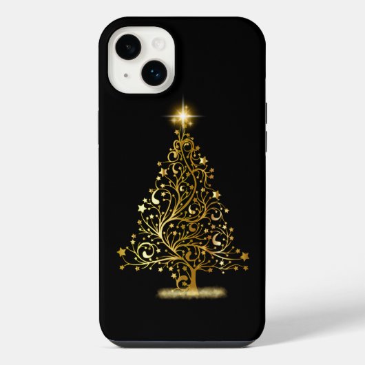Gold Christmas Tree Phone Case iPhone Hülle (Rückseite)