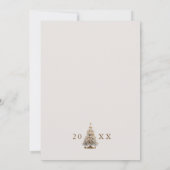 Gold Christmas Tree Red Bow Corporate Holiday  Einladung (Rückseite)
