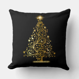 Gold Christmas Tree Throw Kissen