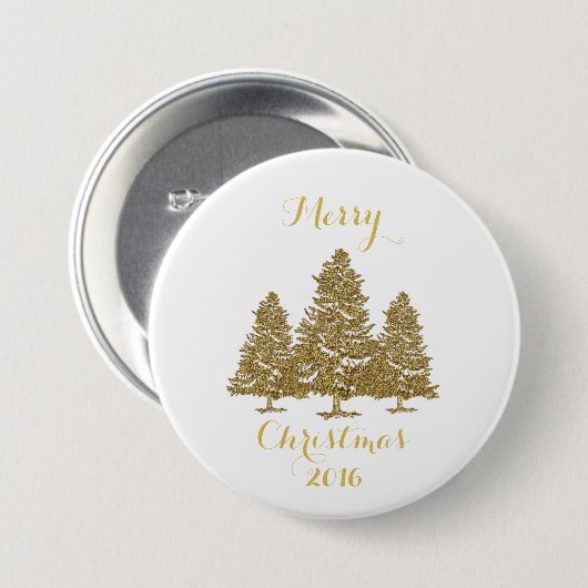 Gold Christmas Trees Button (Vorne & Hinten)