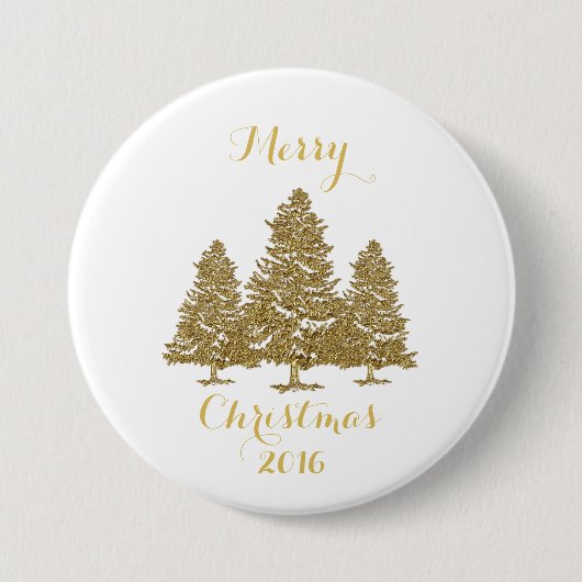 Gold Christmas Trees Button (Vorderseite)