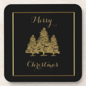 Gold Christmas Trees Getränkeuntersetzer (Vorderseite)