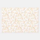 Gold Christmas Trees on Green, Black, White Geschenkpapier Set (Vorderseite 3)