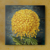 Gold Chrystanthemum über Aquamarine Damaskus und H Fliese