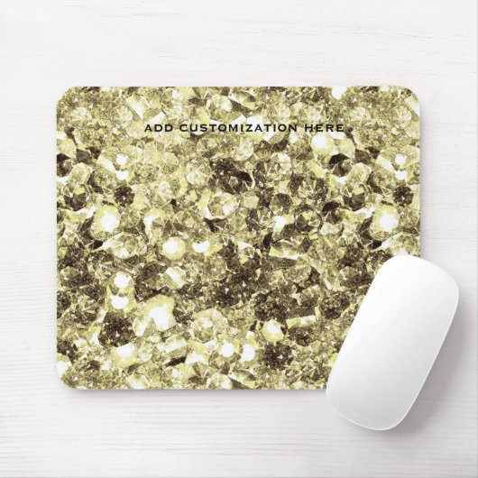 Gold Chunky Glitzer Festive Hübsch Mouse Pad Mousepad (Mit Mouse)