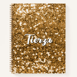Gold Chunky Glitzer Personalisiert Notizblock