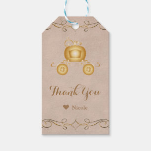 Gold Cinderella Pumpkin Carriage Gastgeschenk Geschenkanhänger