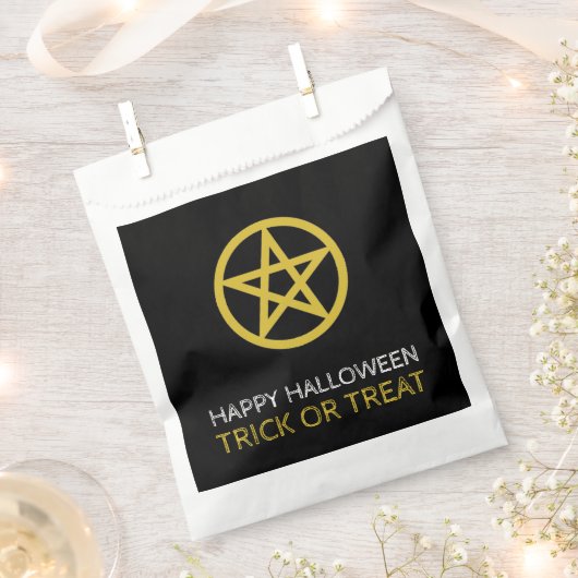 Gold Circlated Pentagram, glückliches Halloween Geschenktütchen (Ausgeschnitten)