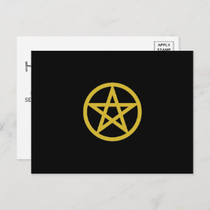 Gold Circlated Pentagram, Halloween-Party Einladungspostkarte